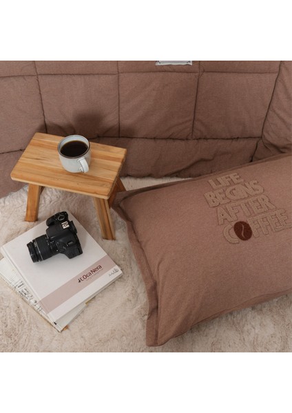 Motto Cotton Comfort Çift Kişilik Kahve