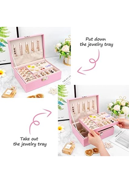 Iki Katlı Çok Bölmeli Takı Organizer Kutusu - Pembe (Yurt Dışından) modelleri