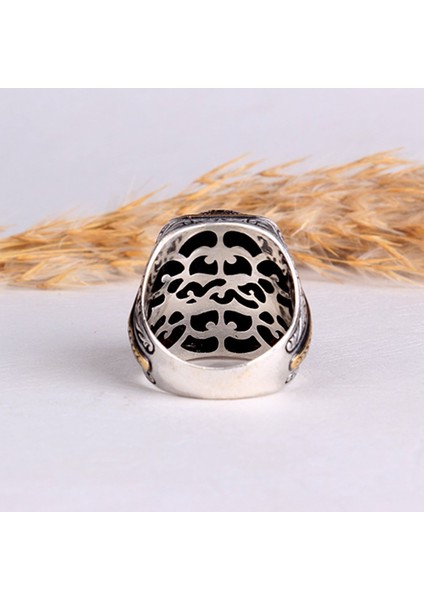 Kalem Işleme Motifli Onix Taşlı Gümüş Yüzük indirimleri