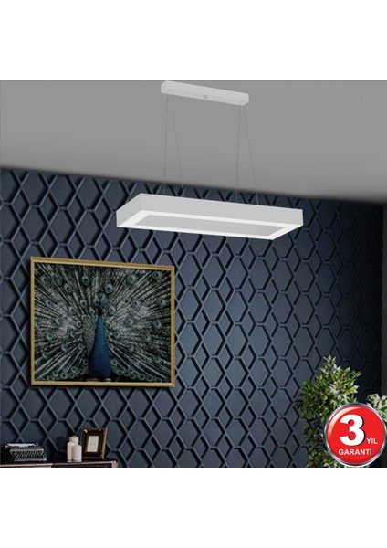 Hegza Lighting Mesita (Beyaz Kasa, Sarı Işık) Ledli Sarkıt Modern LED Avize