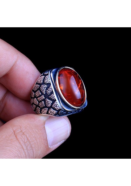 Kehribar Taşlı Petek Model 925 Ayar Gümüş Yüzük indirimleri