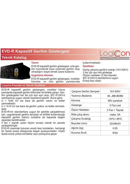 Evd-Rx Kapasitif Gerilim Göstergesi 1 KV-52KV