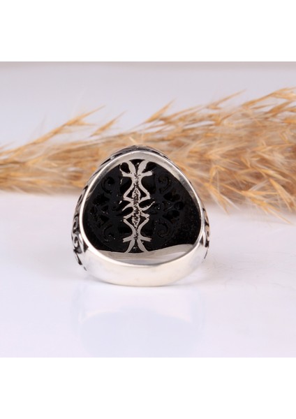 925 Ayar Gümüş Oval Model Akik Taşlı Yüzük fırsatları