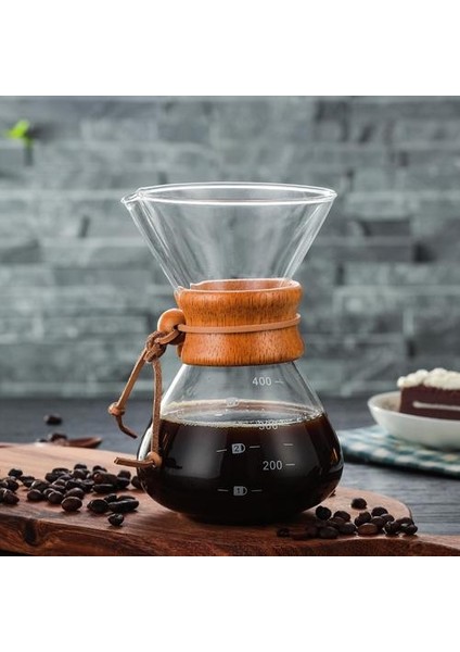 400 ml Dayanıklı Cam Kahve Makinesi Kahve Pot Üzerinde Dökülme Espresso Italyan Kahve Makinesi Paslanmaz Çelik Filtre Moka Pot | Kahve Kapları