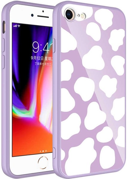 Apple iPhone 7 / 8 Kılıf Kamera Korumalı Desenli Arka Yüzey İçi Kadife Sert Silikon Epoksi Kapak NO6