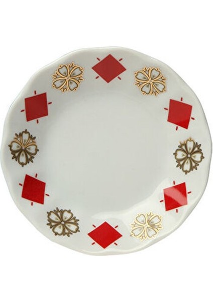 Yonca Kırmızı Çay Tabağı 11 cm