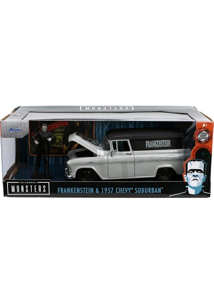 Jada Toys Frankenstein 1957 Chevy Suburban Die-Cast Araba 1:24 Ölçek, 7cm Figürlü