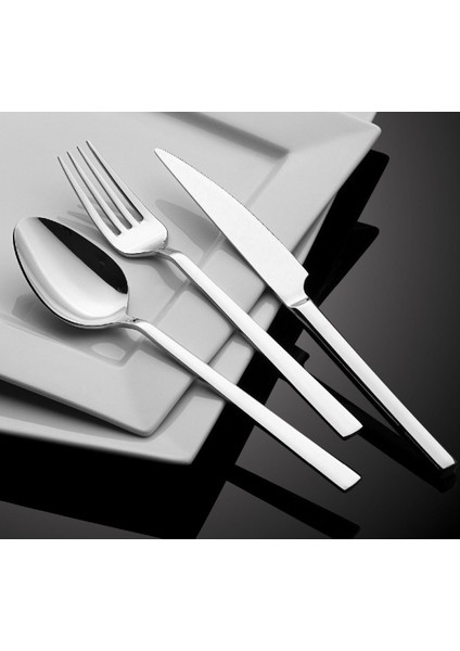42 Parça Paslanmaz Çelik Çatal Bıçak Kaşık Seti