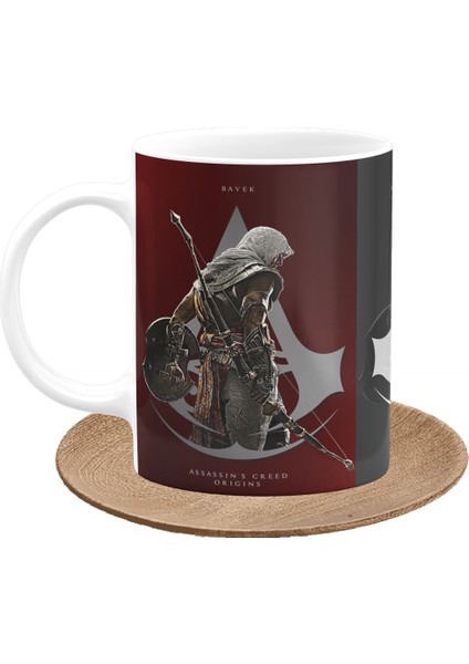 Assassin's Creed Bayek Oyunculara Özel Tasarım Baskılı Porselen Kupa Bardak modelleri