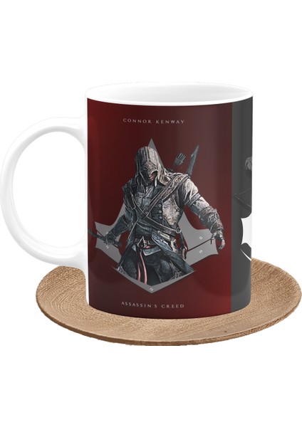 Assassin's Creed Connor Kenway Oyunculara Özel Tasarım Baskılı Porselen Kupa Bardak