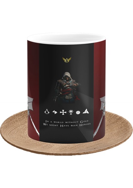 Assassin's Creed Edward Kenway Oyunculara Özel Tasarım Baskılı Porselen Kupa Bardak