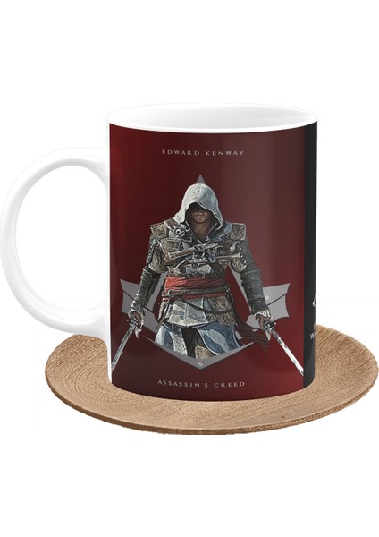 Assassin's Creed Edward Kenway Oyunculara Özel Tasarım Baskılı Porselen Kupa Bardak