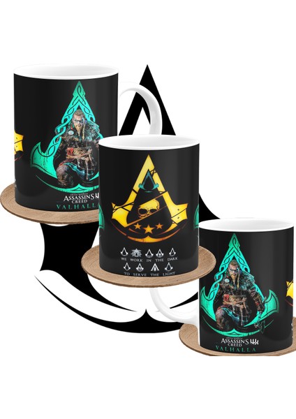 Assassin's Creed Valhalla Oyunculara Özel Tasarım Baskılı Porselen Kupa Bardak