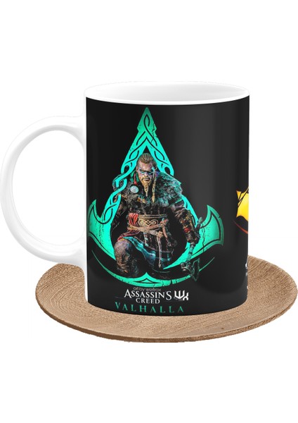 Assassin's Creed Valhalla Oyunculara Özel Tasarım Baskılı Porselen Kupa Bardak