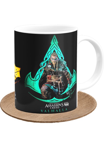 Assassin's Creed Valhalla Oyunculara Özel Tasarım Baskılı Porselen Kupa Bardak