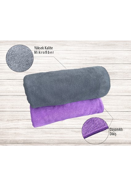 2'li Set Köpek Havlusu, Su Emici Mikrofiber, 60x90 Cm