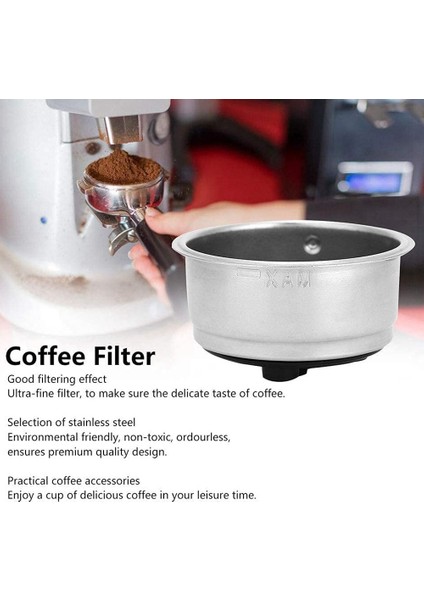 Galaxxy  51MM Portafilter Filtre Sepeti, Paslanmaz Çelik Kahve Filtreleri Dipsiz Portafilter Espresso Makinesi Aksesuarı, 2 Bardak (Yurt Dışından)