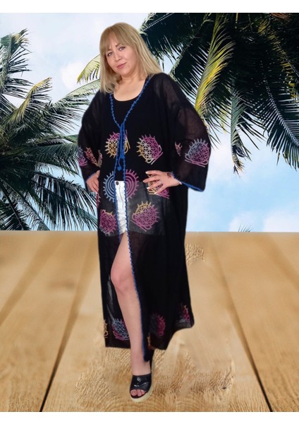 Taş Baskılı Uzun Pareo & Kimono