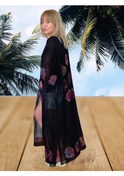 Taş Baskılı Uzun Pareo & Kimono fırsatları