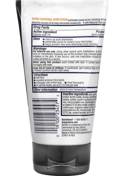 Charcoal Akne Karşıtı Yağsız Yüz Peelingi 127GR