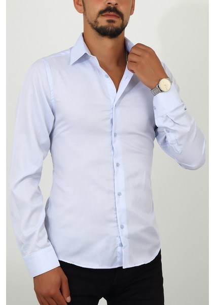 Slim Fit Açık Mavi Renk Erkek Gömlek fiyatları
