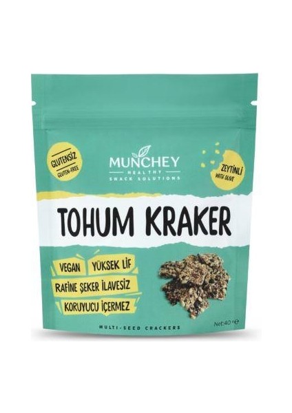 Münchey Glutensiz Zeytinli Tohum Kraker 100 gr