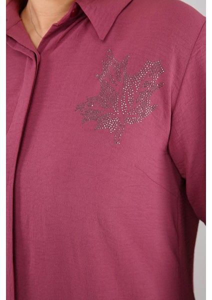 Kadın Büyük Beden Yaprak Baskılı Gömlek Tunik modelleri