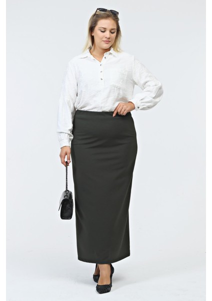 Kadın Büyük Beden Ottoman Çelik Kalem Etek Kışlık Örme Kumaş modelleri