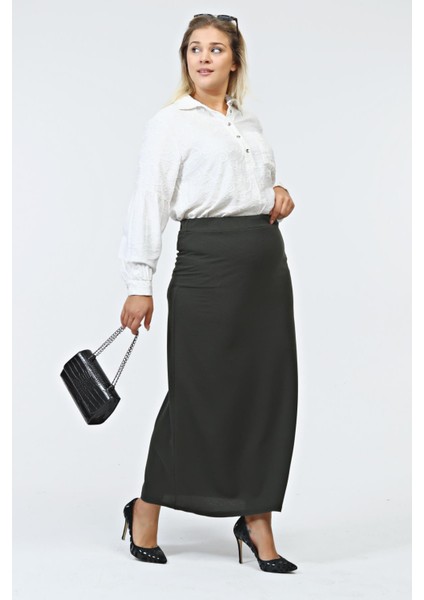 Kadın Büyük Beden Ottoman Çelik Kalem Etek Kışlık Örme Kumaş fırsatları