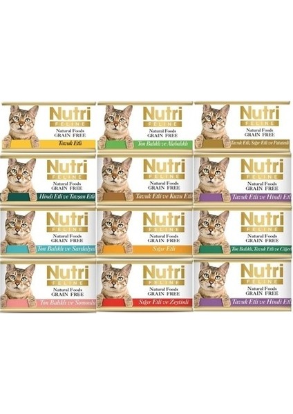 Kedi Karışık Yaş Mama 80 gr 12'li