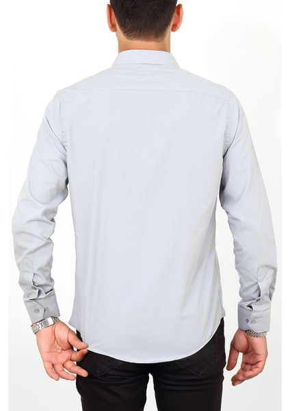 Slim Fit Açık Gri Renk Erkek Gömlek fırsatları