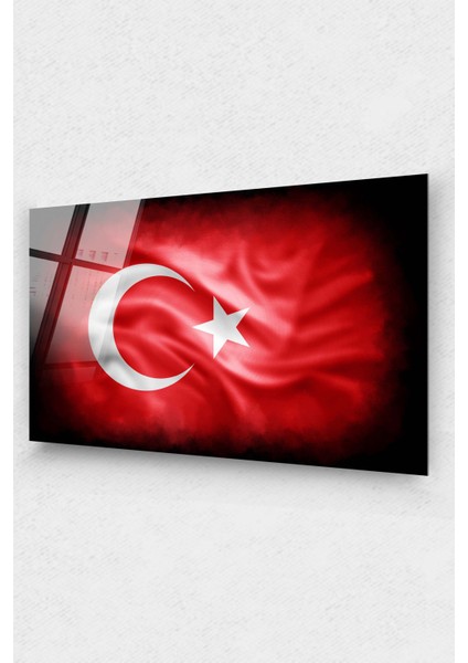 Kırmızı Türk Bayrağı Cam Tablo Şanlı Al Bayrağımız Göklerde Cam Tablo 29 Ekim Ofis Dekor fiyatları