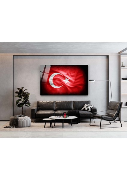 Kırmızı Türk Bayrağı Cam Tablo Şanlı Al Bayrağımız Göklerde Cam Tablo 29 Ekim Ofis Dekor modelleri