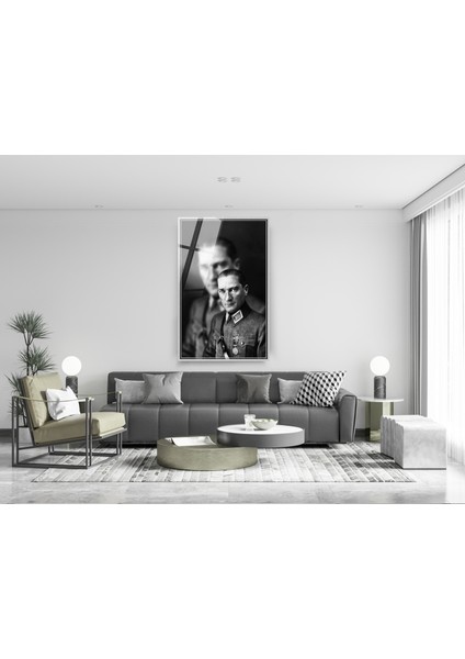 Mustafa Kemal Atatürk Cam Tablo 120 Fotoğraf ile Atatürk Tablo Atatürk'ün Gençliğe Hitabı Ofis Dekor modelleri