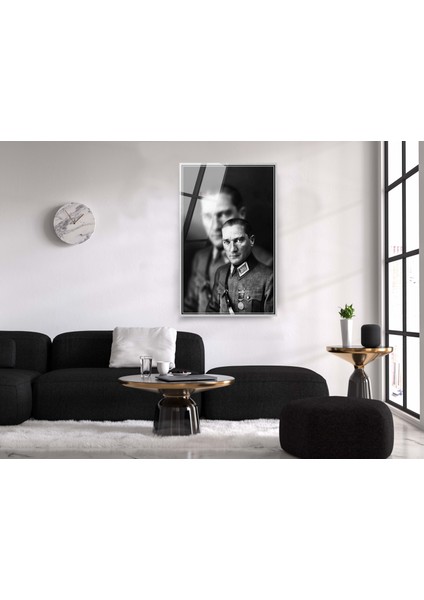 Mustafa Kemal Atatürk Cam Tablo 120 Fotoğraf ile Atatürk Tablo Atatürk'ün Gençliğe Hitabı Ofis Dekor indirimleri