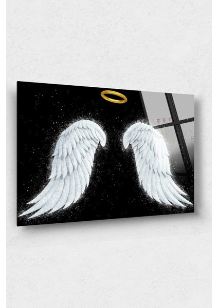 Melek Kanatları Cam Tablo, Duvar Dekor, Büyük Tablo, Cam Duvar Tablo
