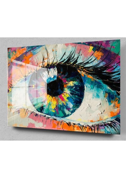 Renkli Göz Cam Tablo, Göz Tabloları, Insan Silüetleri, Duvar Dekor, Büyük Tablo, Cam Duvar Tablo modelleri
