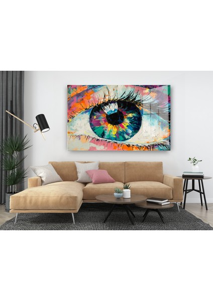 Renkli Göz Cam Tablo, Göz Tabloları, Insan Silüetleri, Duvar Dekor, Büyük Tablo, Cam Duvar Tablo indirimleri