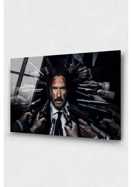 John Wick Cam Tablo, Film Tablo, Aktör Tablo, Duvar Dekor, Büyük Tablo, Cam Duvar Tablo