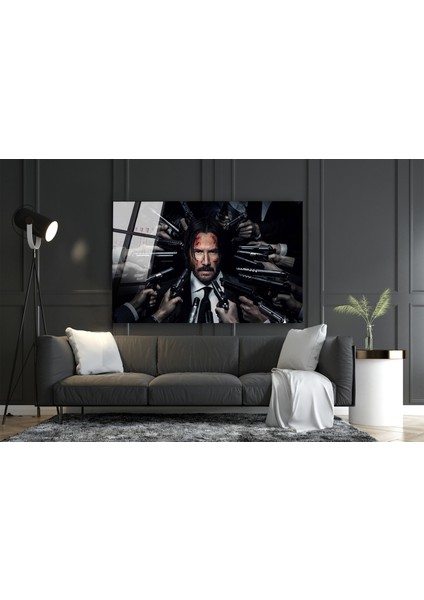 John Wick Cam Tablo, Film Tablo, Aktör Tablo, Duvar Dekor, Büyük Tablo, Cam Duvar Tablo