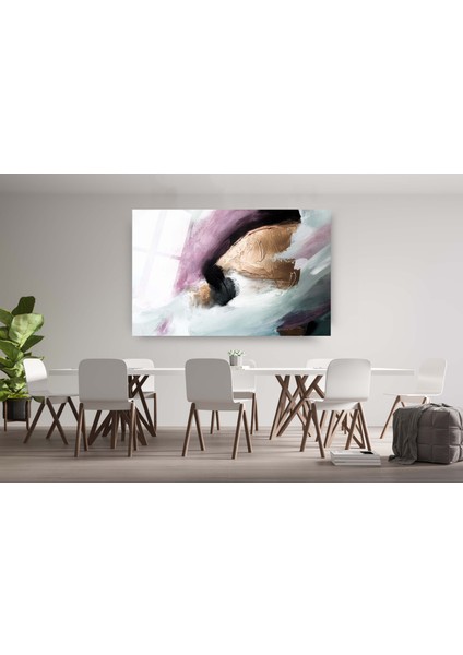 Altın Pembe Soyut Cam Tablo, Modern Tablo, Soytu Tablo, Duvar Dekor, Büyük Tablo, Cam Duvar Tablo
