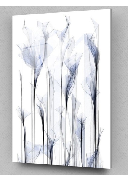 Mavi Çiçek Cam Tablo, Çiçek Tabloları, Doğa Tabloları, Duvar Dekor, Büyük Tablo, Cam Duvar Tablo