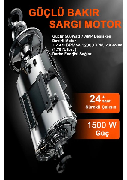 1500 Watt Sds Plus Kırıcı Delici Matkap 26 mm 2.4 Juel ANS5003