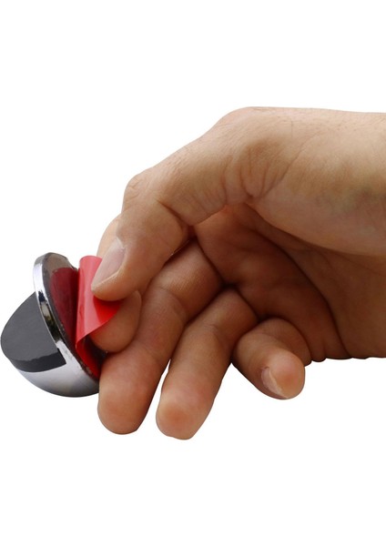 Yapışkanlı Yarımay Kapı Kolu Stoperi Tamponu Stop Metal Durdurucu Tutucu Tutacağı Inox 5 Adet
