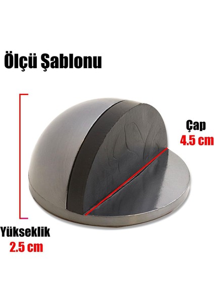 Yapışkanlı Yarımay Kapı Kolu Stoperi Tamponu Stop Metal Durdurucu Tutucu Tutacağı Inox 5 Adet