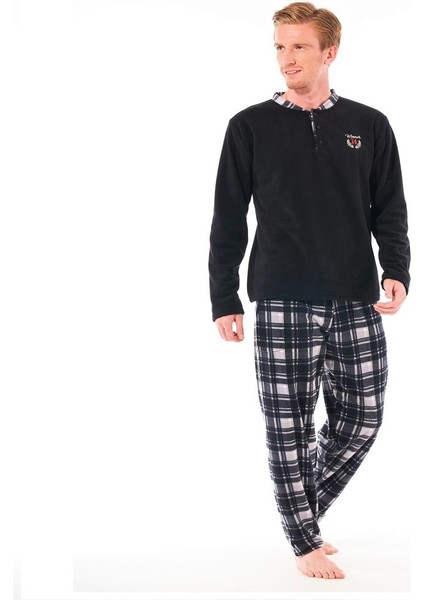 Alt Pijaması Ekose Kareli Polar Erkek Pijama Takım