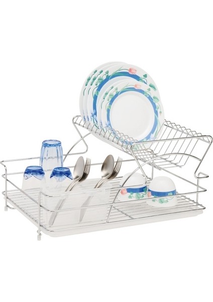 Krom Ece 2 Katlı Tabaklık Lüks