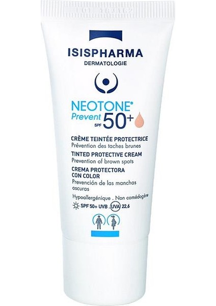 Isıs Pharma Neotone Prevent Tinted Spf 50 Cream 30 ml - Light