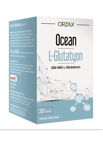 Ocean L-Glutathione 250 Mg 30 Tablet Takviye Edici Gıda