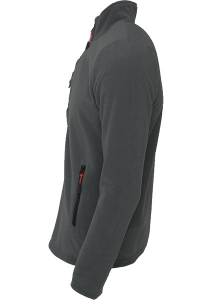 Antrasit Renk Shoftsell Polar Erkek Standart Kalıp Tam Fermuarlı 3 Çepli Erkek Rahat Polar Outdoor fırsatları